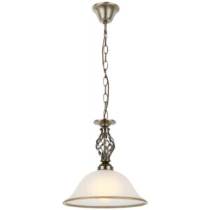 FÜGGESZTÉK ANTIK BRONZ,  ÜVEG, D:30@ 0, H:1200, EXKL. 1XE27 60W 230V