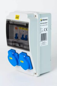 Ipari kombi elosztó 2x2P+F 230V DA.+VÉD+FI IP44 6 modul 230V, vezetékezve