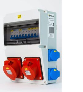 Ipari kombi elosztó 16A5P+32A5P+4x230V+VÉD IP44, 11 modul, kismegszakítókkal