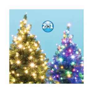Xmas LED-es dual color fényfüzér 14m / 200db melegfehér és színes LED, távirányító, 2 fényprogram, hálózati adapter
