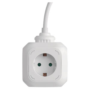 Elosztó 4-es +2xUSB földelt 1,9m@ hálózati elosztó kocka, 1,9m kábel