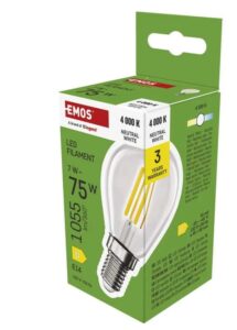 LED izzó filament Mini Globe E14 7W 4000K 1055lm