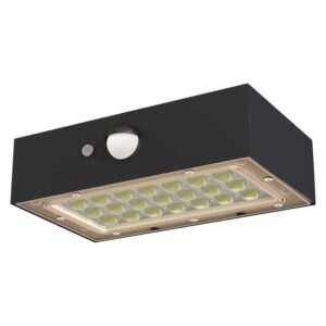 LED szolár lámpatest 350lm IP65 4000K fekete+mozgásérzékelő