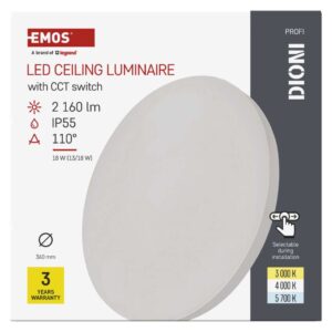 LED felületi lámpa kerek 18W CCT