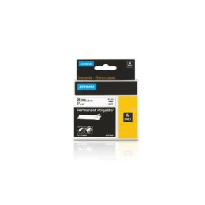 DYMO SZALAG D1 24mmx5,5m FEHÉR RHINO6000 ID1 poliészter kazetta