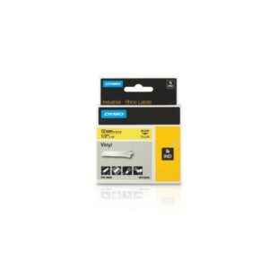DYMO SZALAG VINYL 12mm FEKETE/SÁRGA