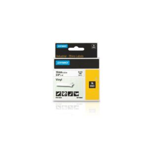 DYMO SZALAG VINYL 19mm FEKETE/FEHÉR