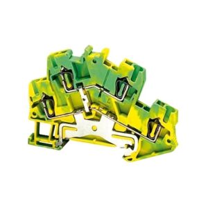 Rugós kétszintes földelőkapocs 1X1 csatlakozás 5,2MM 2,5MM2 zöld-sárga