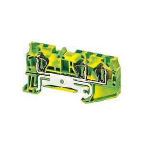 Rugós egyszintes földelőkapocs 1X2 csatlakozás 6,2MM 4MM2 zöld-sárga