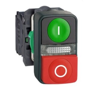 Nyomógomb világító LED dupla komplett 24V