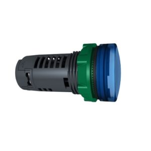 Kék monolitikus jelzőlámpa O22 egyszerű búra LED-del 230...240V