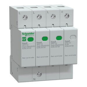 Túlfeszültség levezető 3P+N T2 20kA EASY9 PRO
