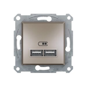 ASFORA dupla USB töltő 2,1A bronz