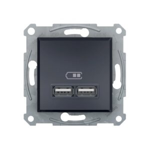 ASFORA dupla USB töltő 2,1A antracit