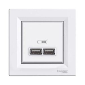 ASFORA dupla USB töltő 2,1A fehér