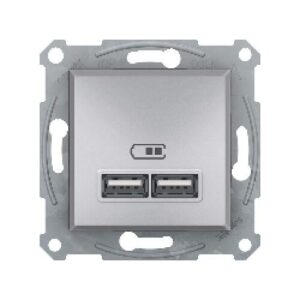 ASFORA dupla USB töltő 2,1A alumínium