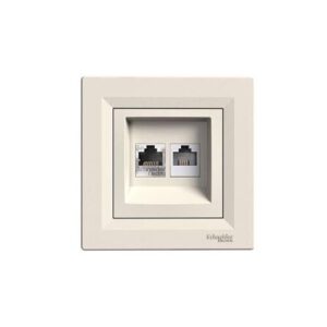 ASFORA RJ45 adatcsatlakozó CAT5E UTP+RJ12 bézs