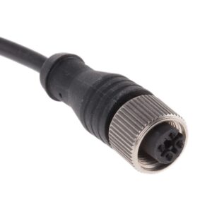 Szerelt kábel RS PRO 5m M12 4W anya lezáratlan 250V 4A IP67
