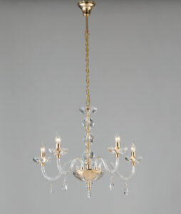 Lampadario riflesso oro 5xE14 70x53
