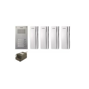KAPUTELEFON SZETT 4 LAKÁSOS COMMAX DR-4UM + 4DB DP-SS+RF-1A