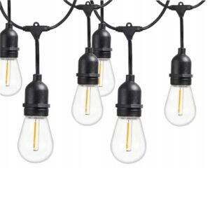 FÉNYFÜZÉR 10x E27, 10m, IP67 10+1db 1W FILAMENT IZZÓVAL