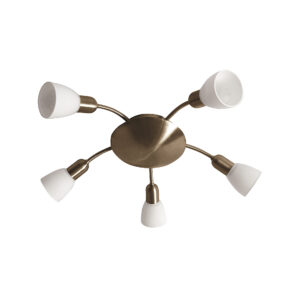 Mennyezeti Spot 5×40W E14bronz/fehér búrával d570mm b:9878