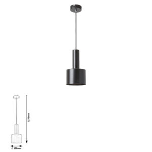 ELLIOT függeszték E14 25W fekete 138×1270