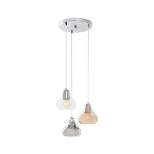 JEZABEL függeszték E27 3×60W króm/füst üveg 250×1200 bfüst:19659 bborosty:19660