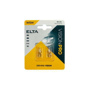 AUTÓ 12V 5W W5W ÜVEGFEJŰ 2db/csom ! Elta Vision Pro 12V W5W 497101515