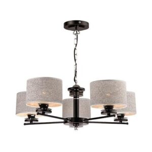 Rosa csillár 5×60W E27 fek/ez textil lm 5.8