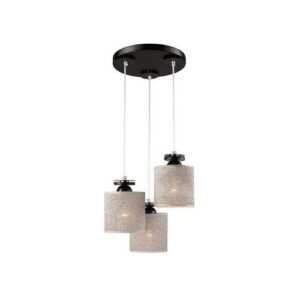 Rosa függeszték 3×60W E27 fek/ezüsttextil lm 3.8 a