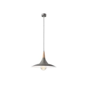 Függeszték 1×60W E27 szürke fém /natúr fa lm 1.m.3