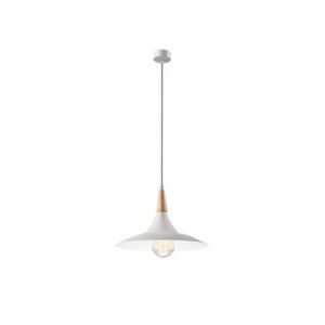 Függeszték 1×60W E27 fehér fém/natúr fa lm 1.m.3