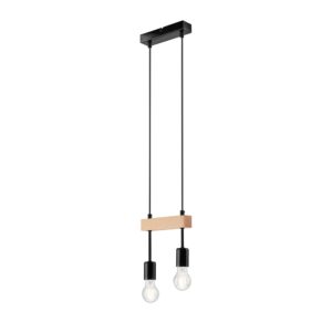Orazio függeszték 2×60W E27 natúr fa/fekete lm 2.85