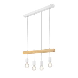 Orazio függeszték 4×60W E27 natúr fa/fehér lm 4.85