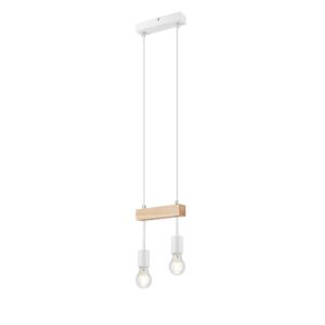 Orazio függeszték 2×60W E27 natúr fa/fehér lm 2.85