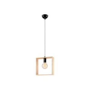 Függeszték 1×60W E27 natúr fa négyszög lm 1.4.1