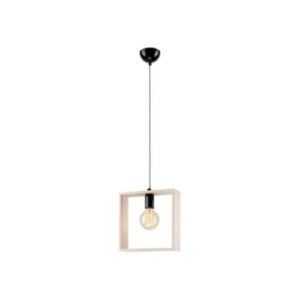 Függeszték 1×60W E27 fehér fa négyszög lm 1.4.1