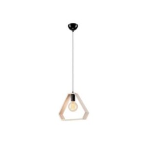 Függeszték 1×60W E27 fehér fa háromszög lm 1.4.3
