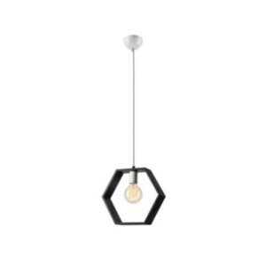 Függeszték 1×60W E27 fekete fa hatszögletű lm 1.4.2