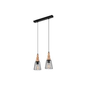INGRID függeszték 2×60W E27 natúr/fekete rács LM 2.104