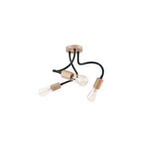 CAMERON mennyezeti 3×60W E27 natúr/fekete LM 3.111/A