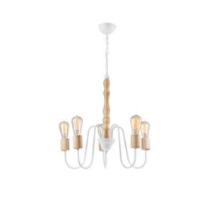 NORAH csillár 5×60W E27 natúr/fehér LM 5.116