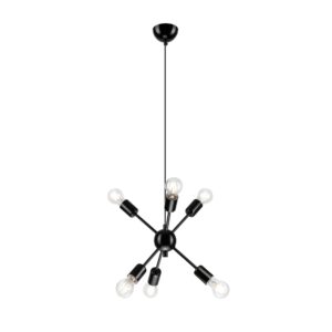 RUBY függeszték6×60W E27 fekete csillag LM 6.121