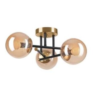 MALENA Plafon 3 x e 27max 5W LED LM-3.220 Fekete/arany