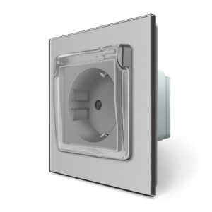 LIVOLO 2P+F 16A IP44 DUGALJ EZÜST 250V 16A