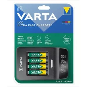 VARTA akkutöltő + 4db AA 2100 MAH ULTRA FAST 15 perces gyorstőltő