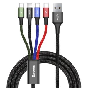 Usb-c töltőkábel 4:1 fekete 1,2M @ CA1T4-B01 018721