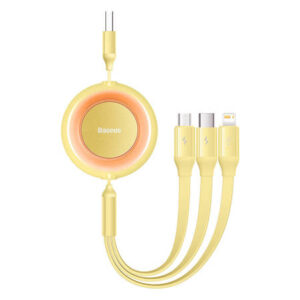 Usb-c töltőkábel 3:1 sárga @ baseus CAMJ010011