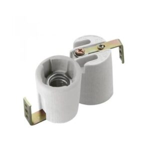 Foglalat E14 porcelán HLDR-E14-f lemezes